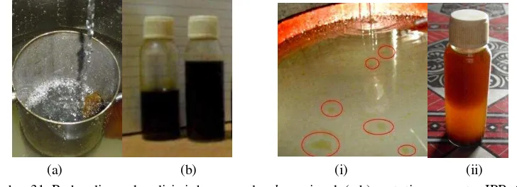 Gambar 31. Perbandingan kondisi air buangan dan loss minyak (a,b) prototipe separator IPB, (i,ii) separator IKM 