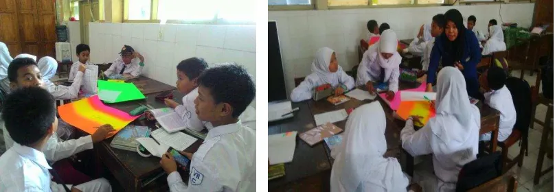 Gambar 15 dan 16.  Pekerjaan siswa 