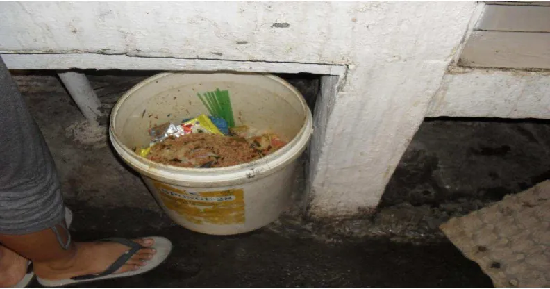 Gambar 9. Tempat sampah  pasar tradisional untuk sisa makanan yang mudah                   membusuk tidak dilapisi dengan kantong plastik    