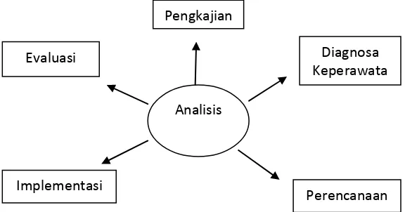 Gambar 2.2. Model proses keperawatan lima tahap. 