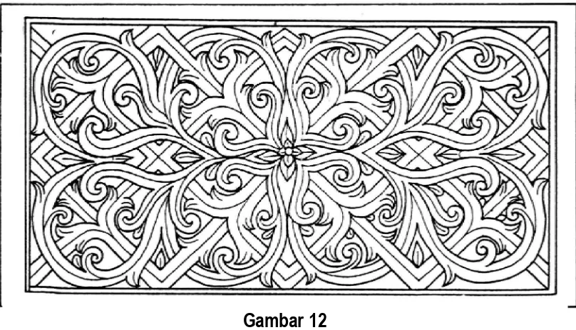 Gambar 12Motif ukir Minangkabau, bentuknya merupakan paduan unsur geometris 