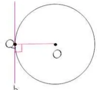 Gambar 3. Garis Singgung Melalui satu titik di Luar Lingkaran