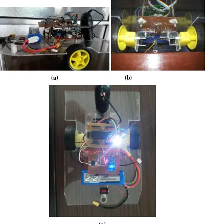 Gambar 4.1 Implementasi kerangka robot Pembersih Lantai (a) Kerangka 