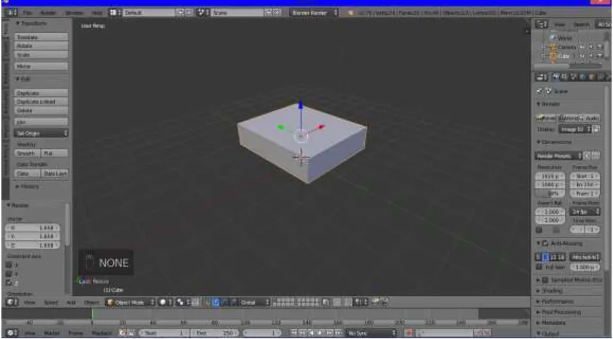 Gambar 3.22 Objek Cube Setelah di Edit 