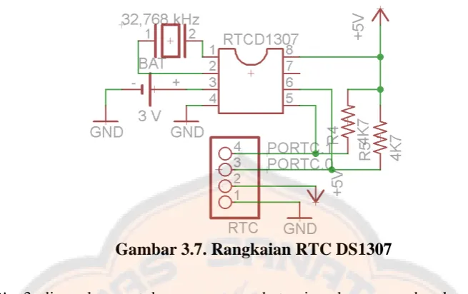 Gambar 3.7. Rangkaian RTC DS1307 