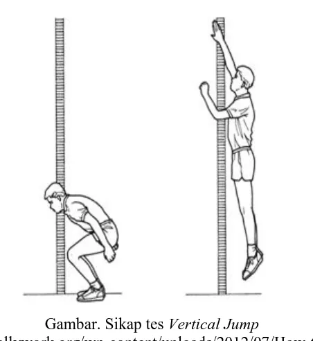 Gambar. Sikap tes Vertical Jump  (Sumber: doesitreallywork.org/wp-content/uploads/2012/07/How-to-Increase-Your-