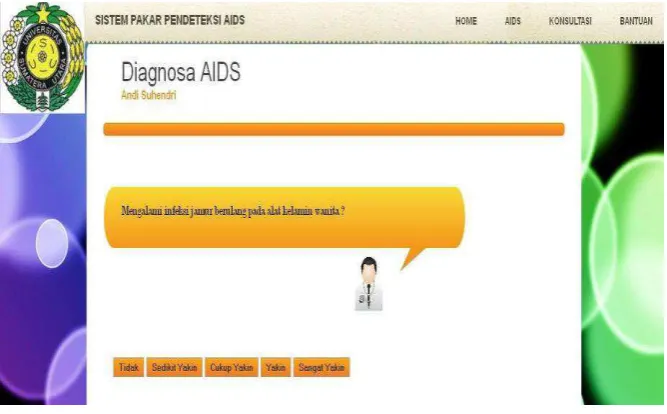 Gambar 4.8 Tampilan Hasil Diagnosis  
