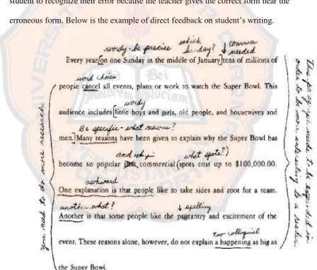 Figure 2.2 Direct Feedback on Writing 