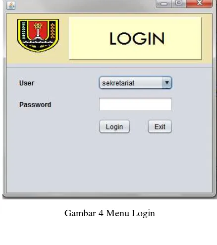 Gambar 4 Menu Login 