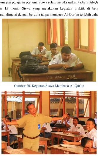 Gambar 20. Kegiatan Siswa Membaca Al-Qur'an 