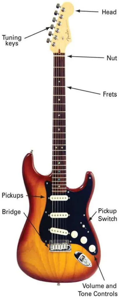 Gambar 2. Bagian-Bagian Gitar Elektrik(Admin, 2012:1)