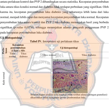 Tabel IV. Interpretasi uji perlakuan tikus 