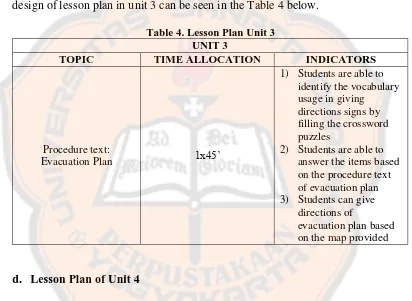 Table 4. Lesson Plan Unit 3 UNIT 3 