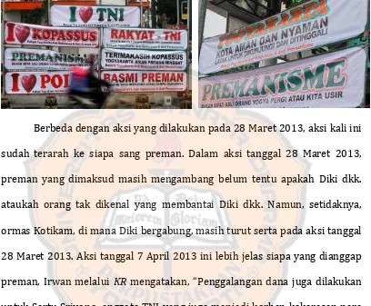 Gambar 3.2. Spanduk Pro-Kopassus dan Anti-Premanisme 