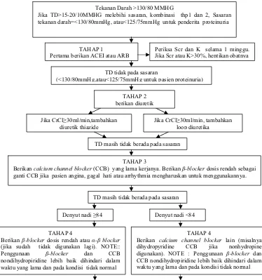 Gambar 1. Algorithma Hipertensi pada Pasien CKD (Dipiro et al.,  2005) 