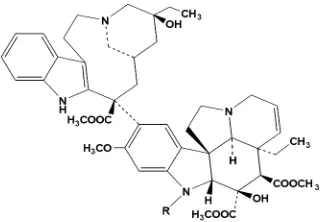 FIGURE 12. Vinblastine (R=CH3) and vincristine    (R=CHO).