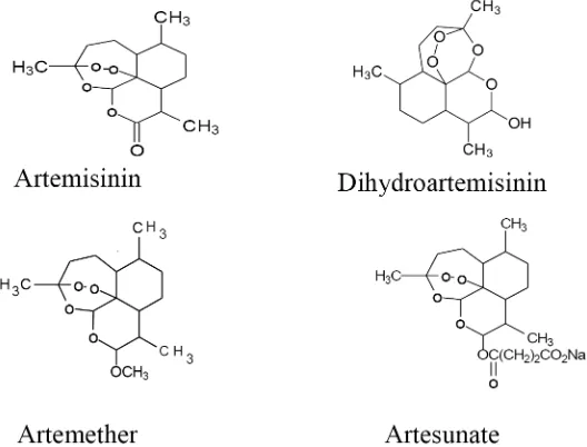 FIGURE 10. Artemisinin and its derivatives