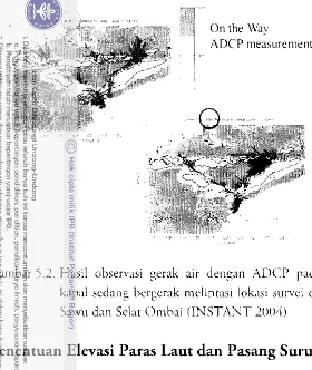 Gambar 5.2. Hasil observasi gerak air dengan ADCP pada saar 