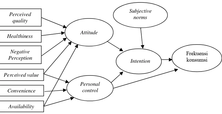 Gambar 1. Kerangka Konseptual Aplikasi Theory Planned Behavior pada 