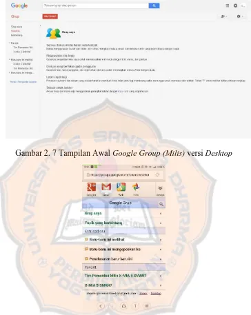 Gambar 2. 7 Tampilan Awal Google Group (Milis) versi Desktop 