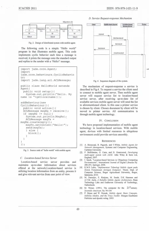 Fig. 2. Design of distributed system with mobile agent