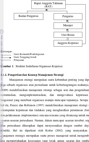 Gambar 1.  Struktur Sederhana Organisasi Koperasi 