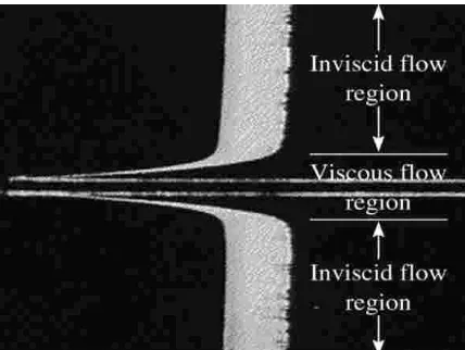 Gambar 2.4 Daerah aliran inviscid dan aliran viscous [5]