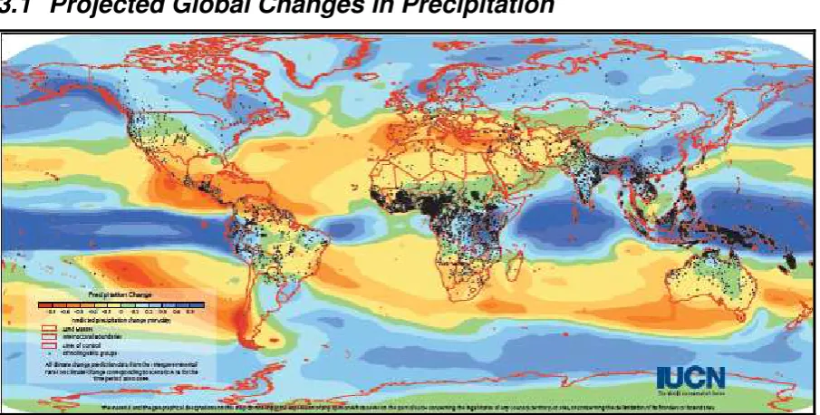 Figure 2 Multi model mean changes in precipitation (mm day–1) for the time period 2080 to 2099 