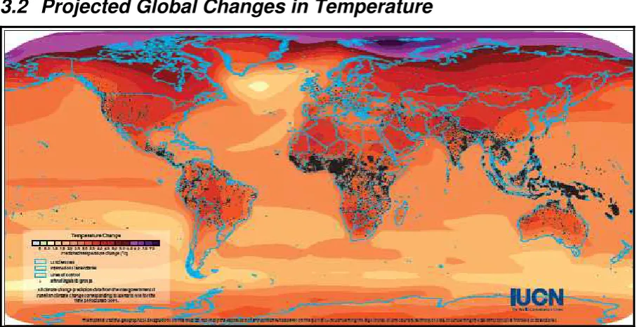 Figure 3 Multi-model mean of annual mean surface warming for the time period 2080 to 2099 