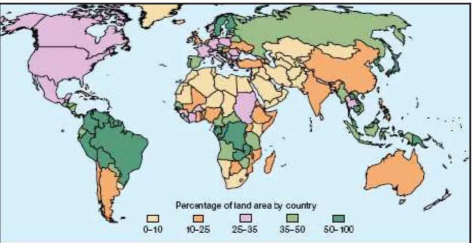 Figure 6 Forest Area, 2005 (Source: FAO, 2007) 