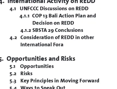Table of Current REDD Activities