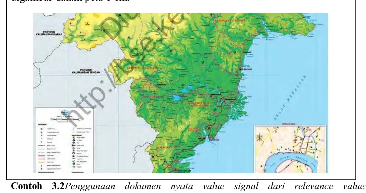Gambar berikut merupakan peta provinsi Kalimantan Timur dengan skala 1 : 1.000.000. Artinya 1 cm pada gambar mewakili 1.000.000 cm pada keadaan yang sebenarnya