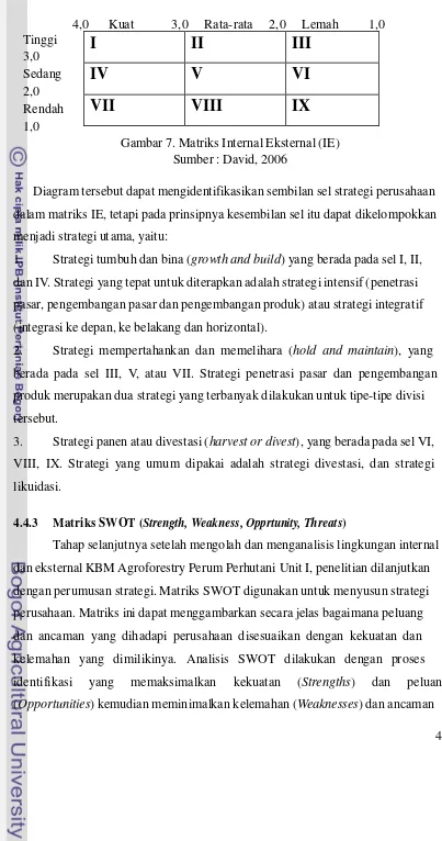 Gambar 7. Matriks Internal Eksternal (IE) 