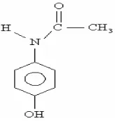 Gambar 2. Struktur Parasetamol (N-asetil-4-aminofenol) (Mutschler, 1991) 