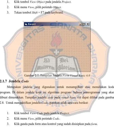 Gambar 2.7. Tampilan Jendela Form Visual Basic 6.0 