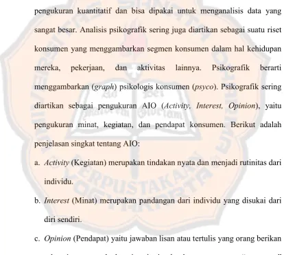 Tabel berikut ini memperlihatkan dimensi-dimensi utama yang digunakan 