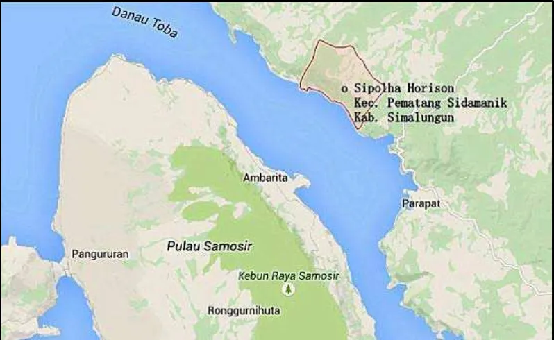 Gambar 2. Peta kawasan kelurahan Sipolha Horison, Kec. Pematang Sidamanik, Kab. Simalungun 