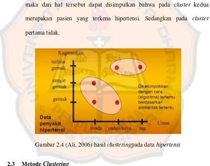 Gambar 2.4 (Ali, 2006) hasil clusteringpada data hipertensi 