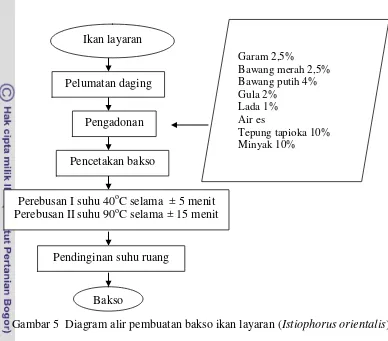 Gambar 5  Diagram alir pembuatan bakso ikan layaran (Istiophorus orientalis) 