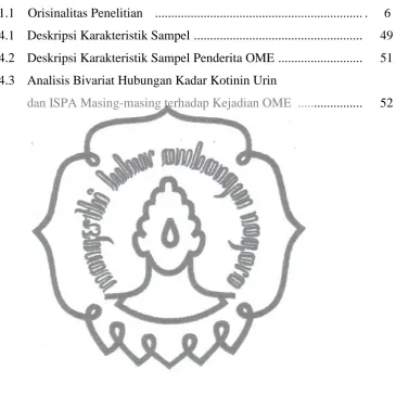 Tabel 1.1    Orisinalitas Penelitian    ...............................................................