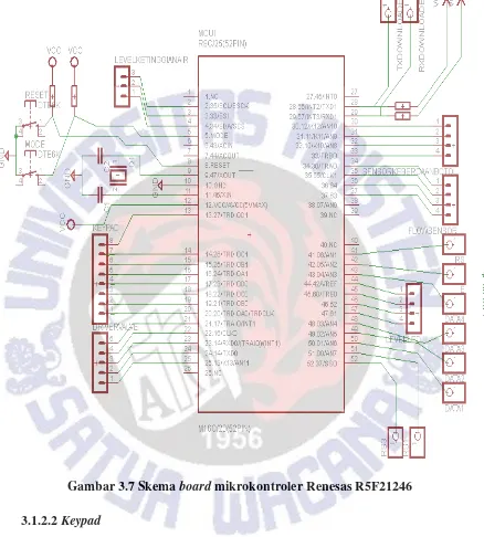Gambar 3.7 Skema board mikrokontroler Renesas R5F21246 