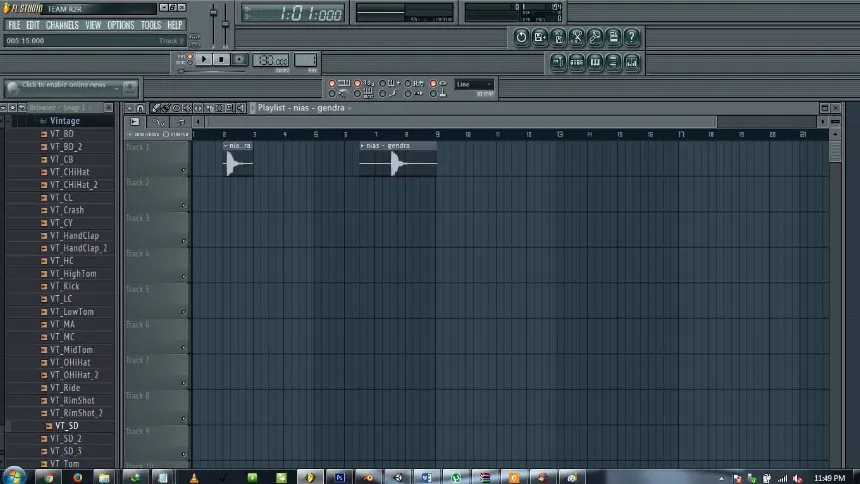 Gambar 3.6. Editing Sound Gendra dengan FL Studio 11 