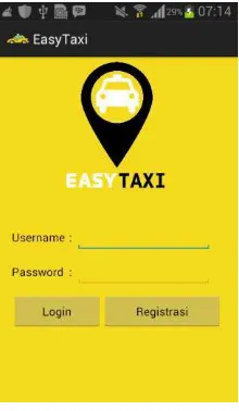 Gambar 4.1 Interface Pemesan Taksi 
