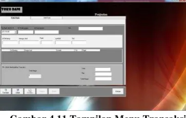Gambar 4.10 Tampilan Menu Transaksi 