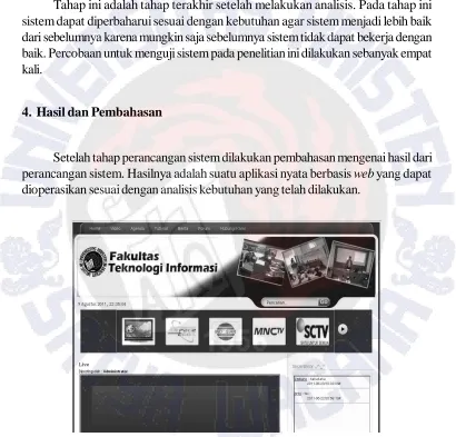 Gambar 9 Antarmuka Website Live Streaming