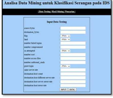 Gambar 3. Tampilan halaman input data 