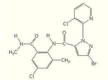 Gambar 2  Struktur kimia klorantraniliprol (PCPA-R 2012) 