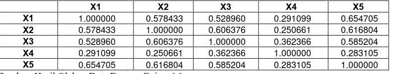 Tabel 4.8 Matrix Correlation 