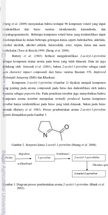 Gambar 2. Senyawa kimia 2-acetyl-1-pyrroline (Huang et al. 2008). 