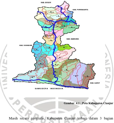 Gambar  4.1 : Peta Kabupaten Cianjur 